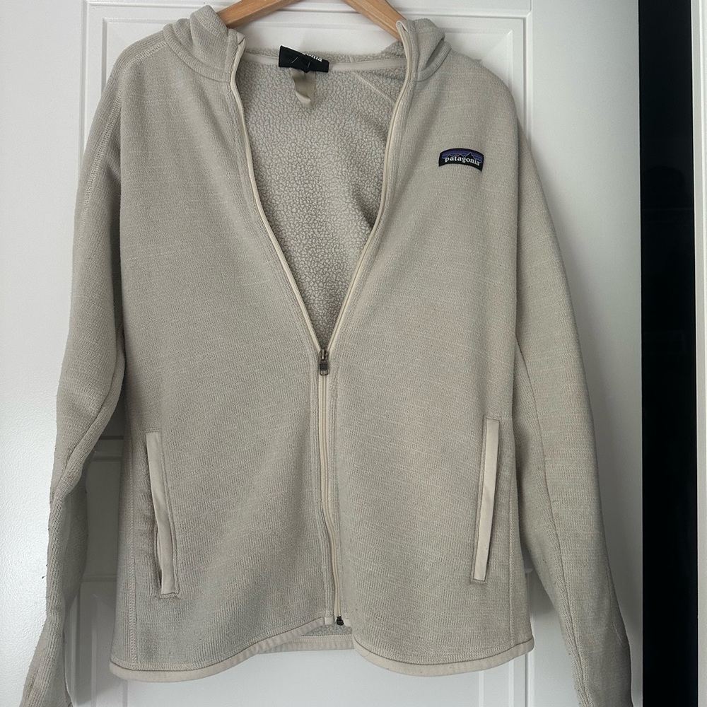 Patagonia Off-White Fleece Zip-Up Jacket